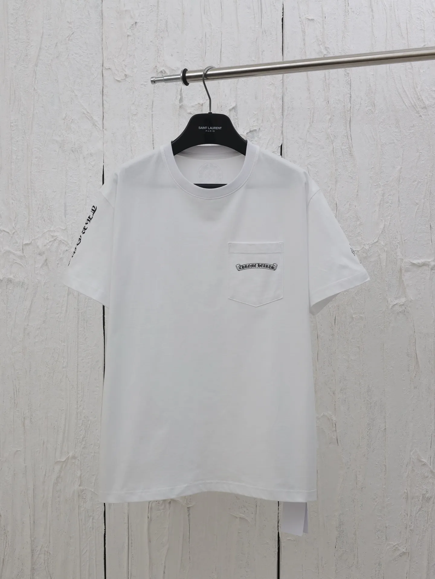 🅿️280 Chrome Hearts*/Chrome Hearts 25 new shadow cross short-sleeved T-shirt. The fabric is made of 26-woven 200g cotton, and the printing is hand-printed with glue. Size: S/M/L